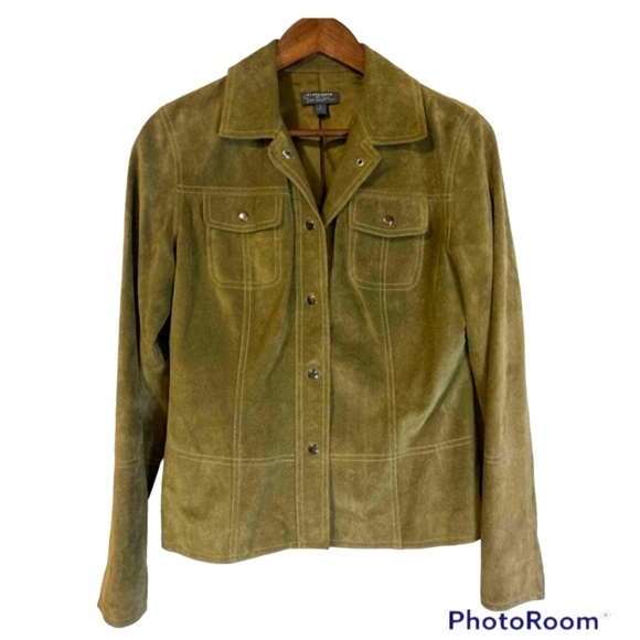 Vintage Classiques Entier Suede Leather Olive Green S - Picture 1 of 11